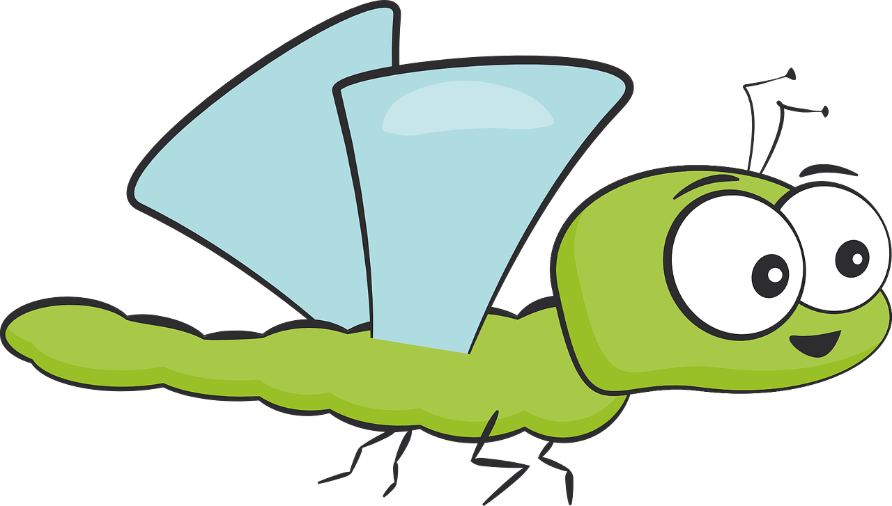 Free Cute Cartoon Dragonfly Clip Art