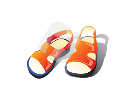 Carrot Sandals Vector Clip Art  00332