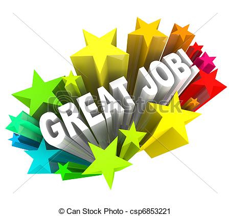 Clipart Of Great Job Words Praising A Successful Goal Accomplished