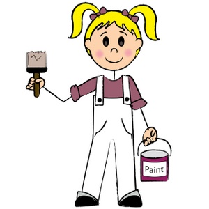 Painter Clipart Image   Stick Figure Female Painter Holding A Can