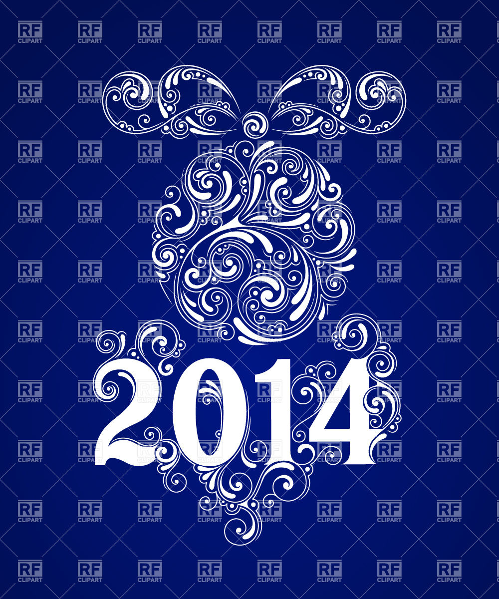 Blue Background   2014 New Year Download Royalty Free Vector Clipart
