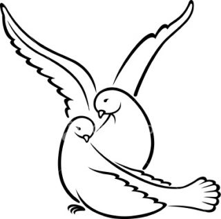 Wedding White Doves Love Birds Relationship Engagement Royalty Free