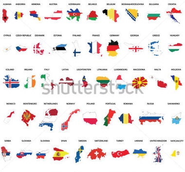 Browse   Miscellaneous   European Country Maps Combination With Flags