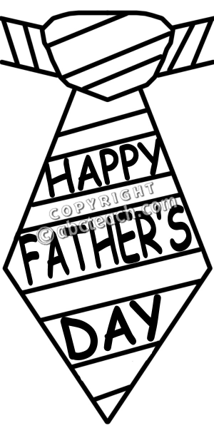 Clip Art  Happy Father S Day Tie B W   Preview 1