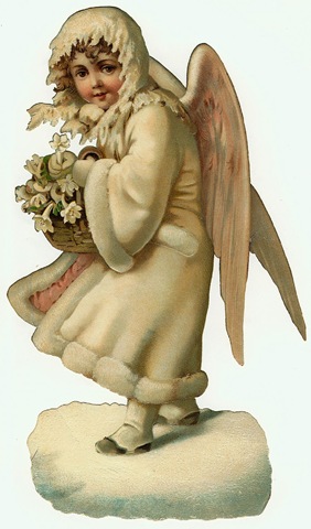 Free Vintage Angel Clipart White Coat And Hood