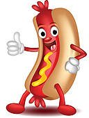 Hot Dog Cartoon Thumbs Up   Royalty Free Clip Art