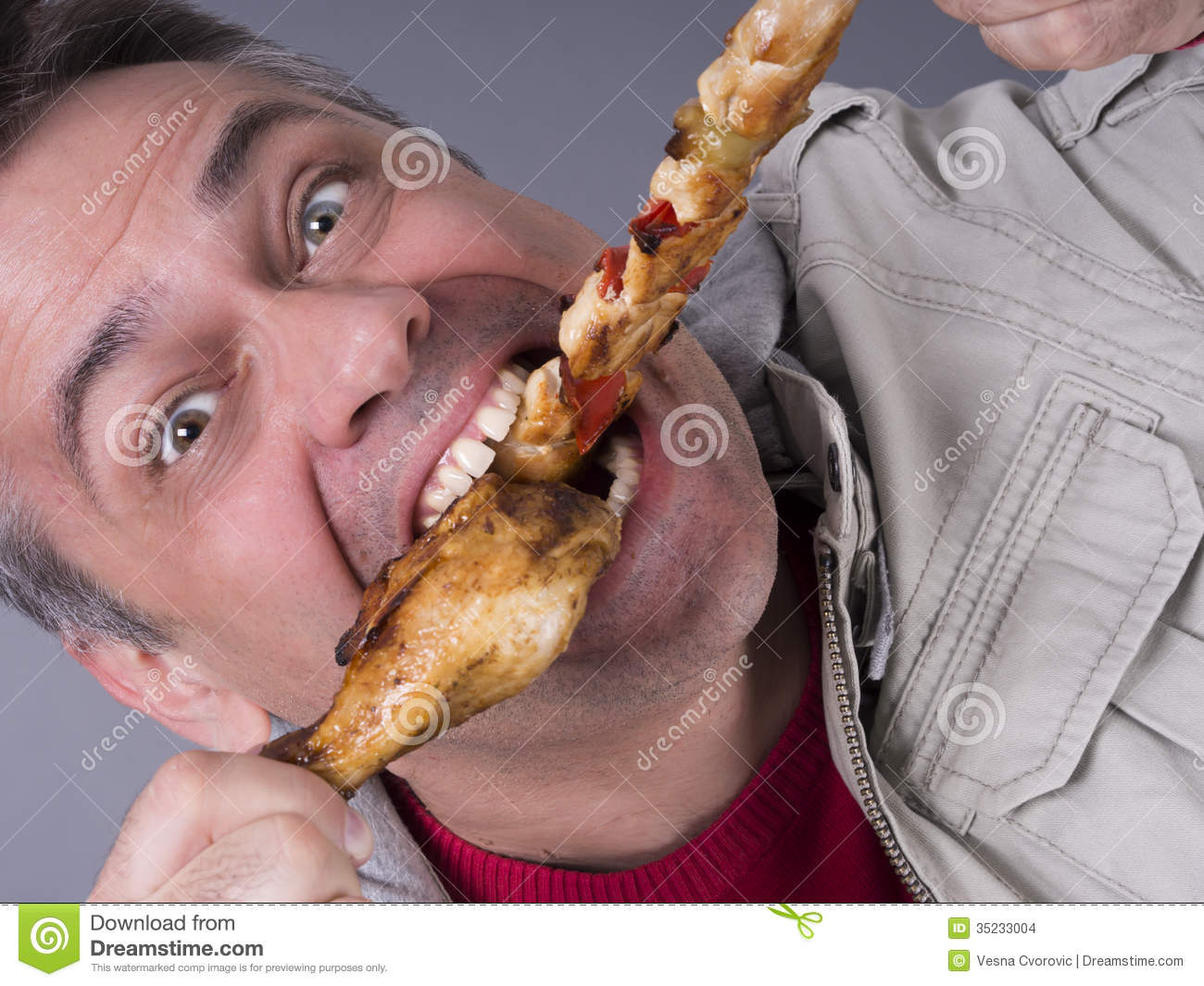 Hungry Meat Eating Man No Diet Stock Images   Image  35233004