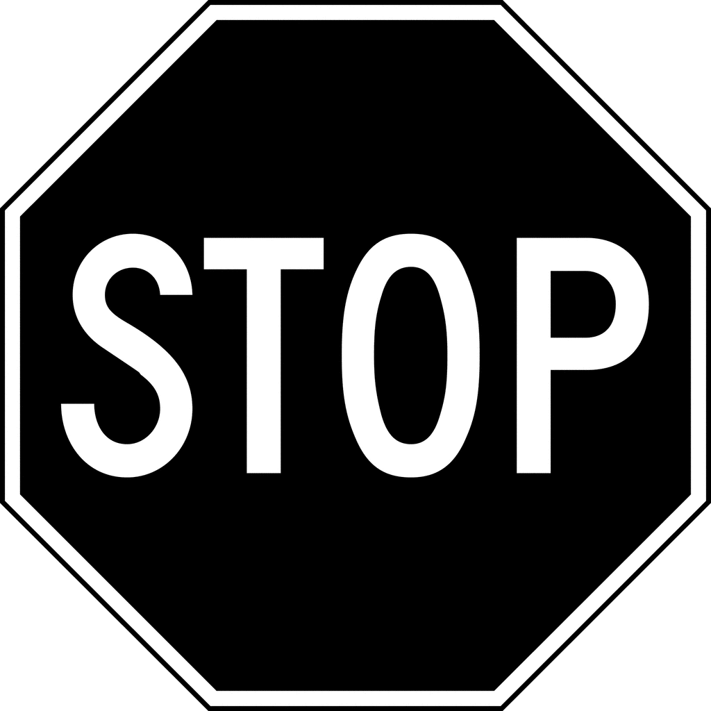 Showing Gallery For Stop Sign Clipart Black And White