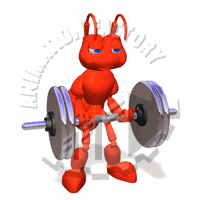 Ant Doing Bicep Curls Animated Clipart