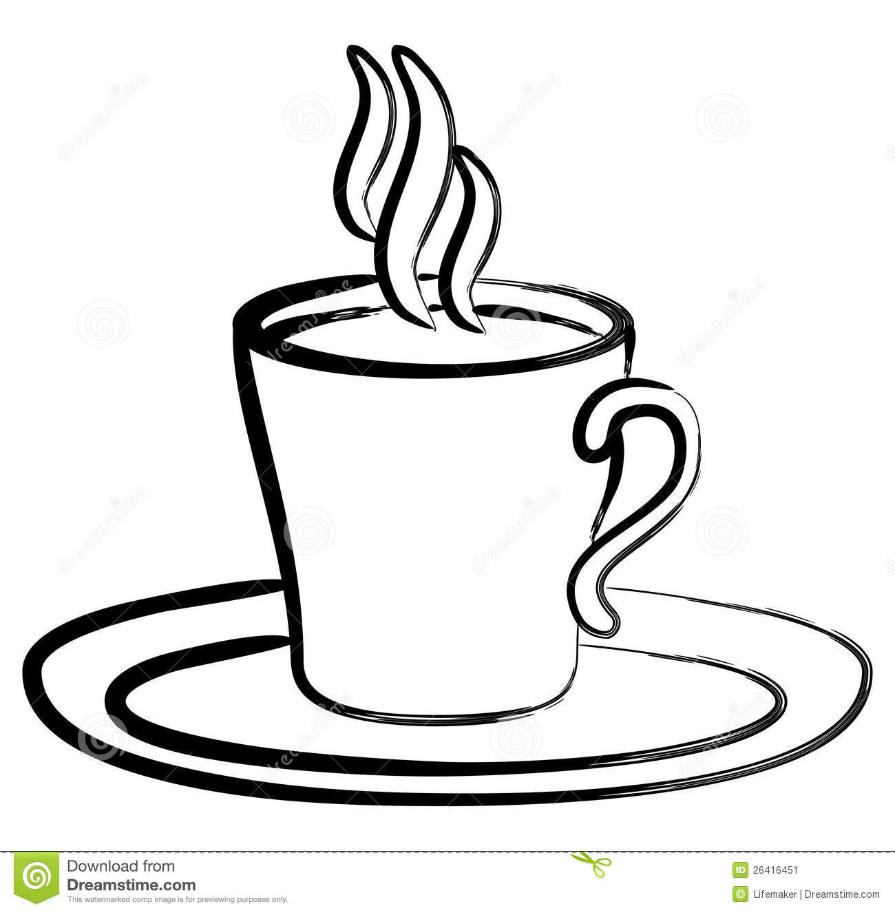Art Black White Coffee In Cup Stock Image   Image  26416451
