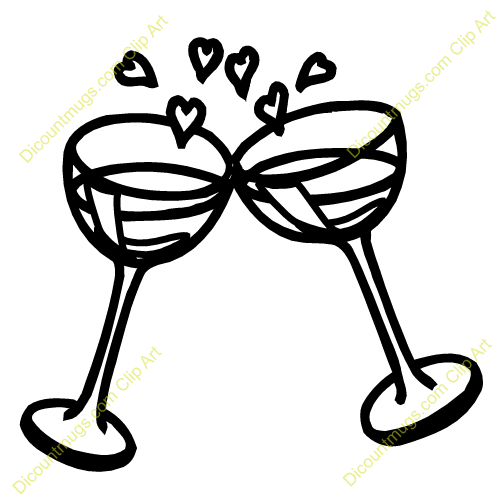 Comclipart 12520 Wine Glasses And Hearts   Wine Glasses And Hearts