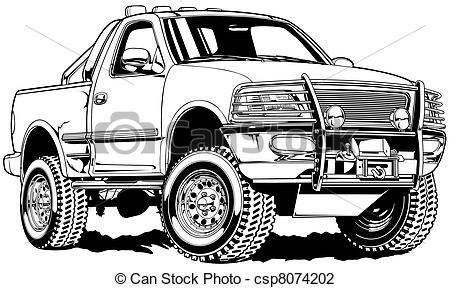 Ford Truck Clip Art Stock Illustration   4x4 Truck