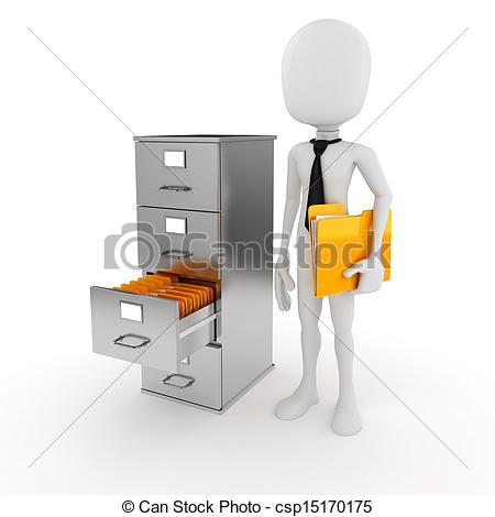 Picture Of 3d Man Business Man And File Cabinet Csp15170175   Search
