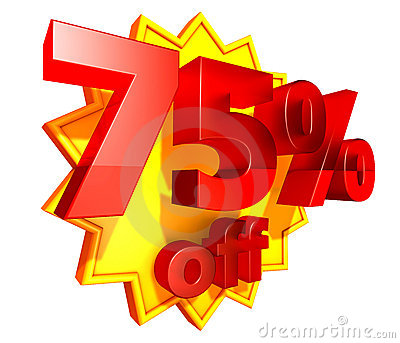 75 Percent Price Off Discount Royalty Free Stock Photography   Image