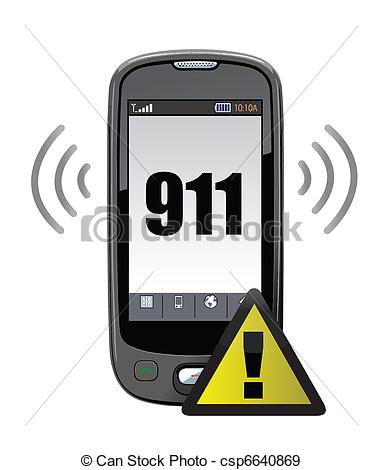 911 Emergency Call Illustration Design Over White