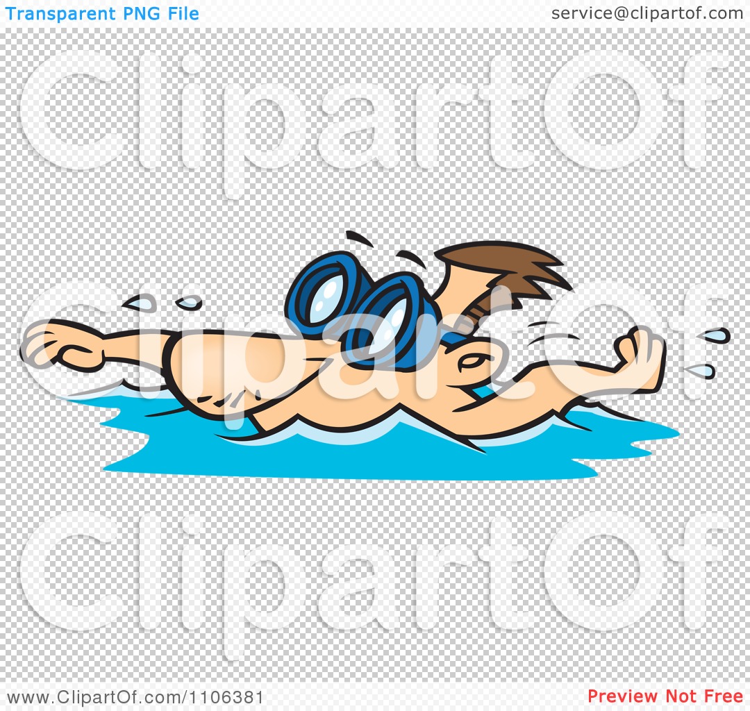 Clipart Male Swimmer Wearing Goggles   Royalty Free Vector