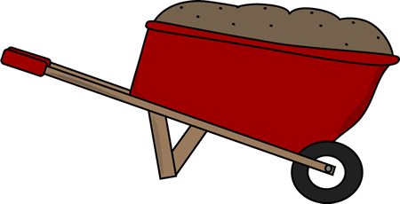 Filled With Dirt Clip Art Image   Red Wheelbarrow Filled With Dirt