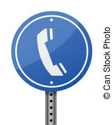 Phone Sign Illustration Design Over A White Background