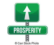 Prosperity Road Sign Illustration Design Stock Illustration