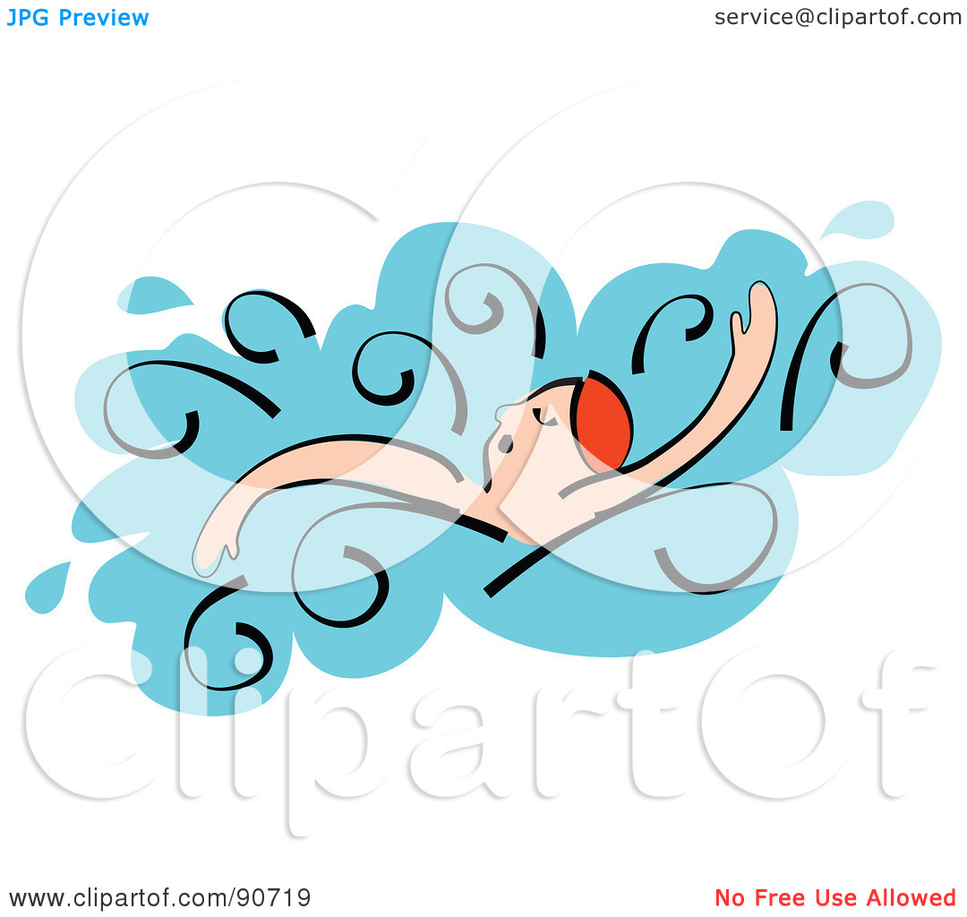 Royalty Free  Rf  Clipart Illustration Of A Male Swimmer In Water By