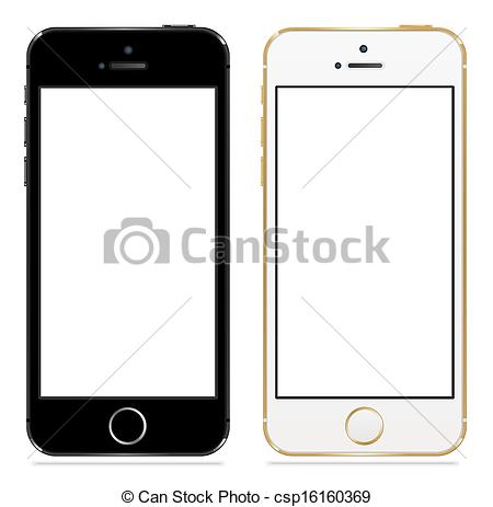 Vector   Apple Iphone 5s Black And White   Stock Illustration Royalty