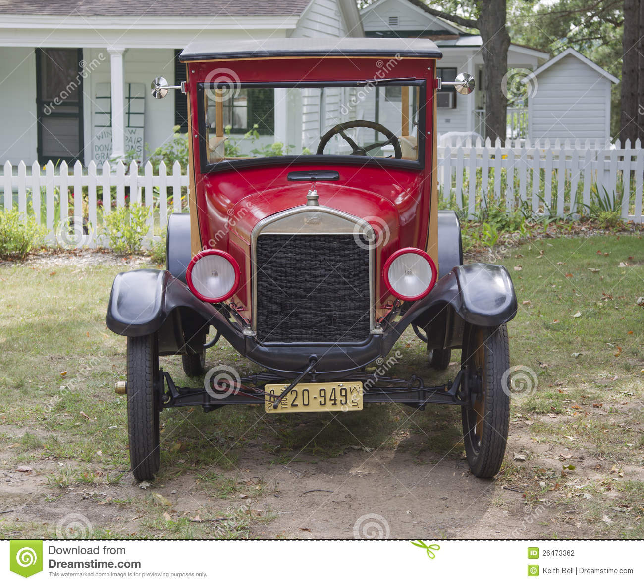 Waupaca Wi   August 25  Front View Of A 1926 Ford Model T Red Car At