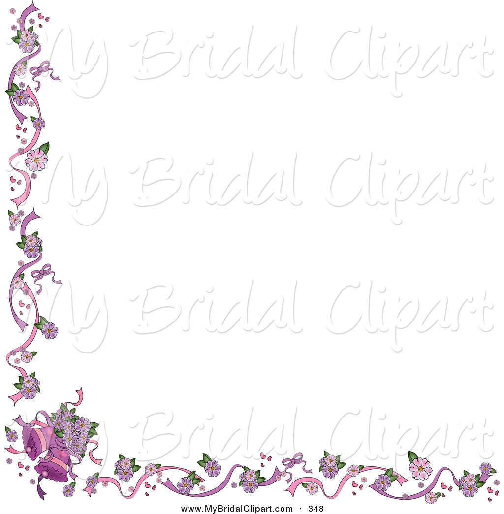White Background With Purple Wedding Bells Border Pams Clipart