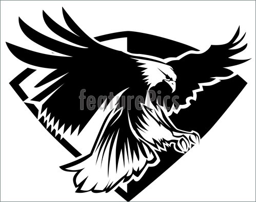 From Eagle Mascot Flying Wings Badge Design Stock Vector Clipart