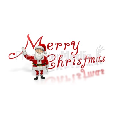 Santa Waving Merry Christmas   Holiday Seasonal Events   Great Clipart