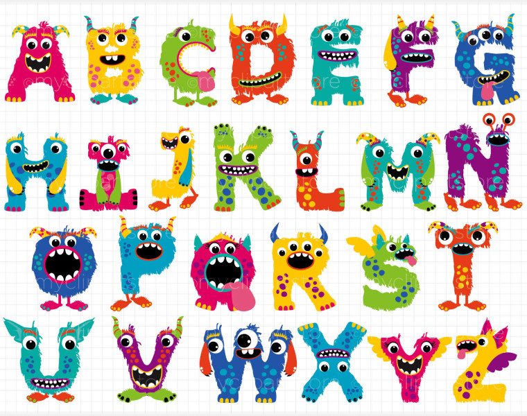 Clipart   Clip Art   Fun Monster Abc   Monster Alphabet Clipart