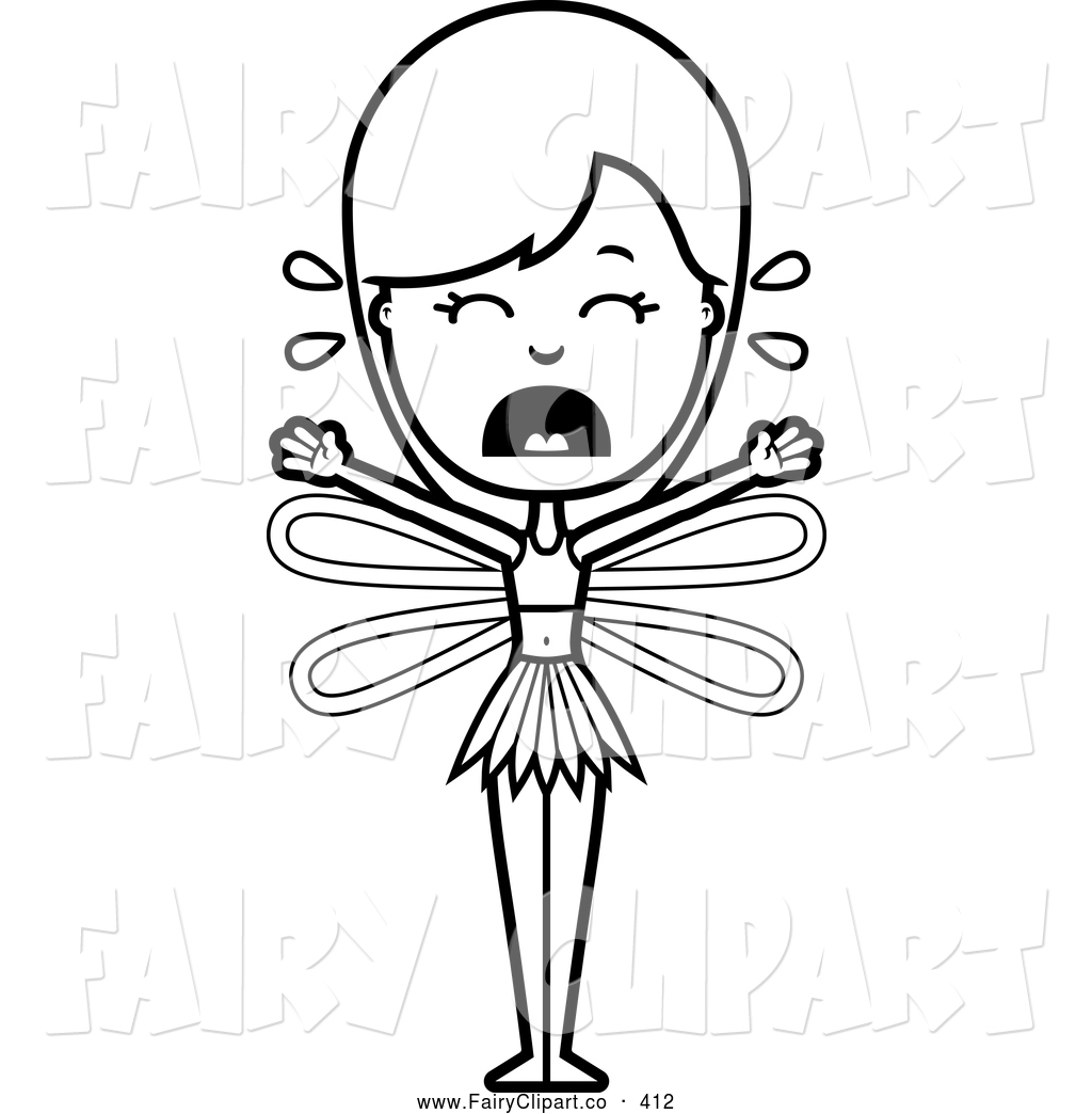 Coloring Page Of A Black And White Crying Fairy By Cory Thoman 412 Jpg