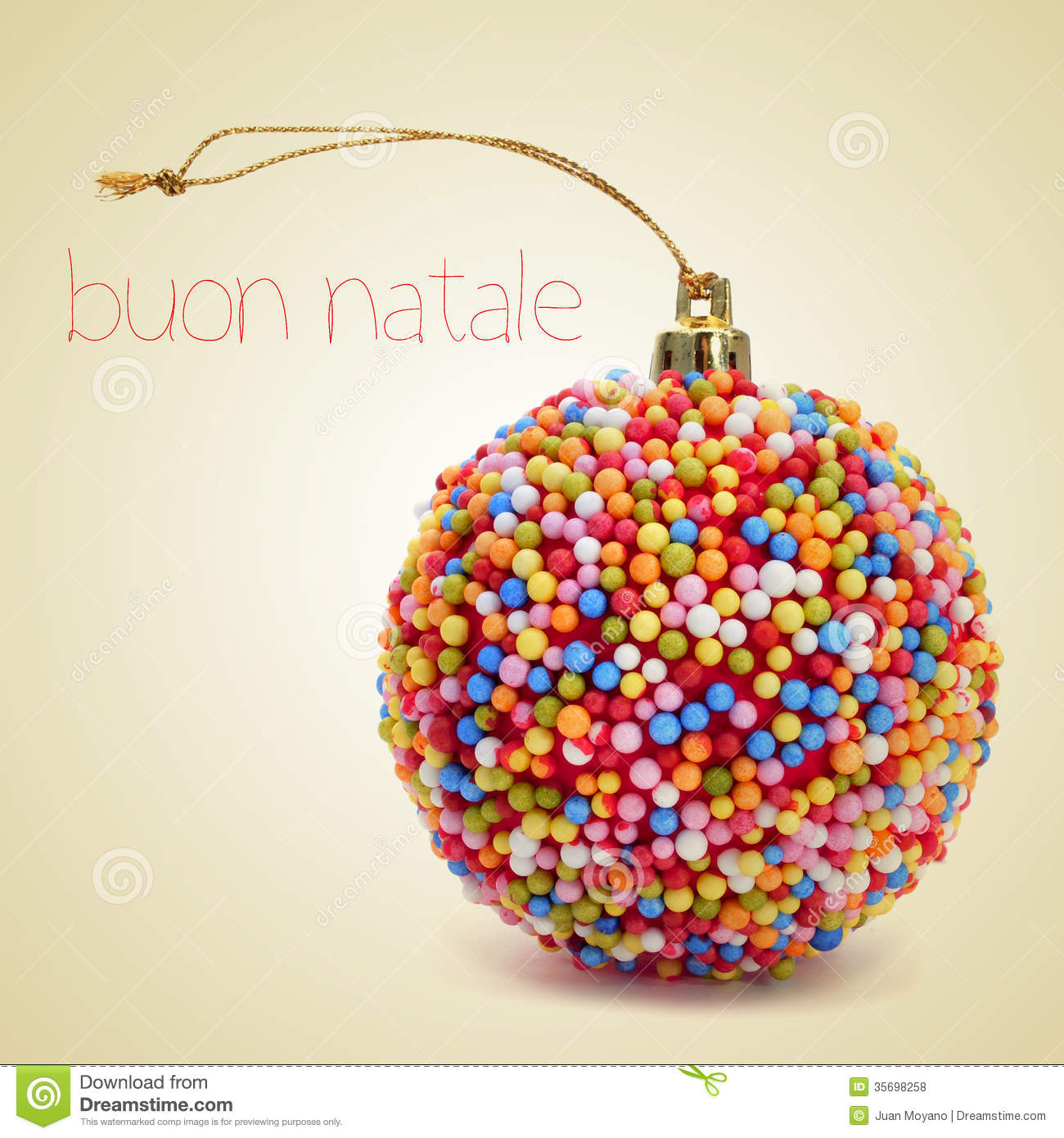 Christmas Ball Coated With Nonpareils Of Different Colors And The