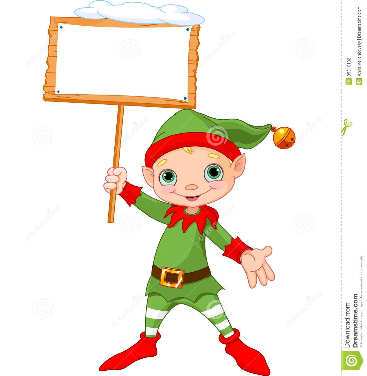 Christmas Elf With Sign Stock Photography   Image  35316182