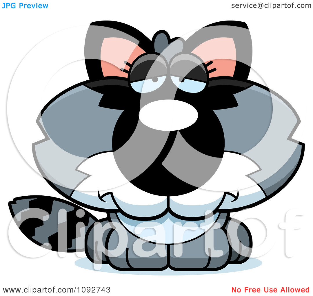 Clipart Sad Baby Raccoon   Royalty Free Vector Illustration By Cory