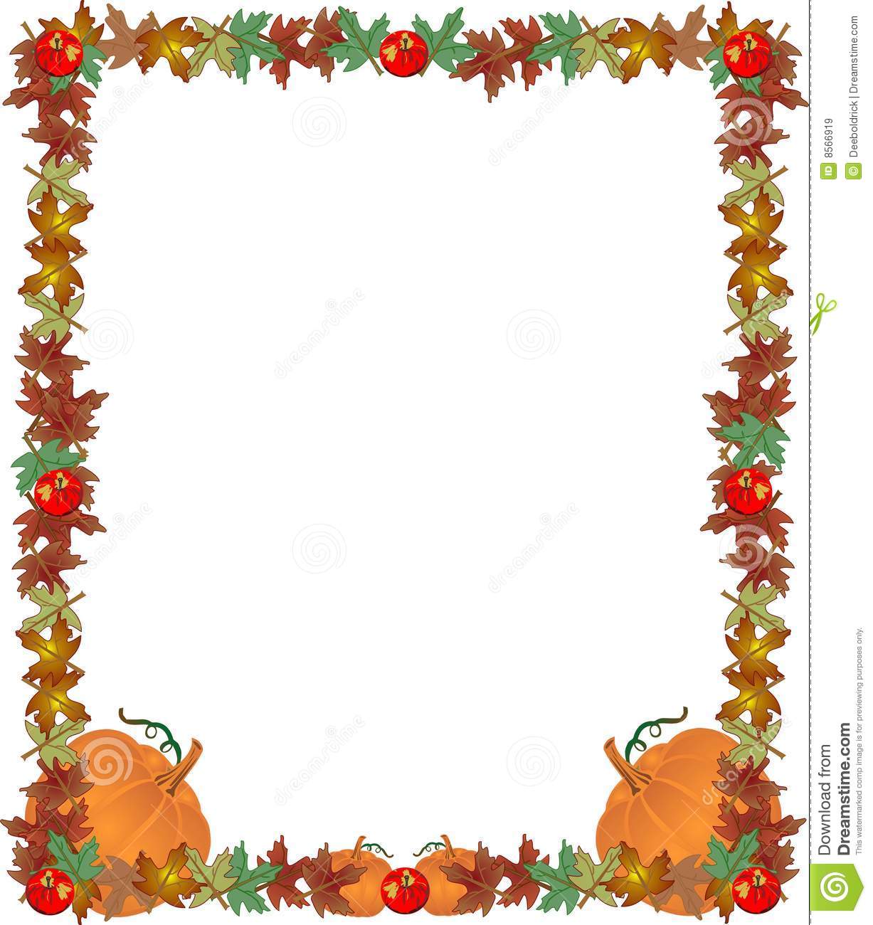 Fall Leaves Apples And Pumpkins  Creating A Great Frame Border
