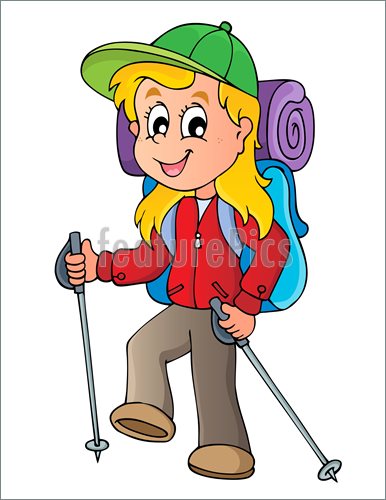 Hiking Girl Illustration  Clip Art To Download At Featurepics Com
