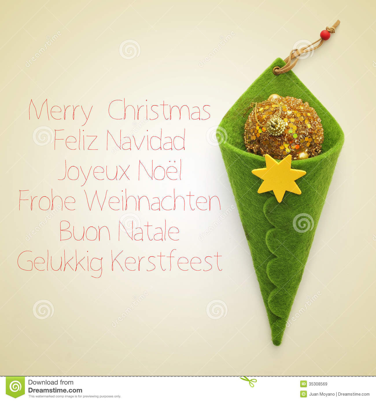 Merry Christmas In Different Languages Royalty Free Stock Images