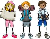 Stock Illustration Of Hiking Kids K2108385   Search Clipart Drawings