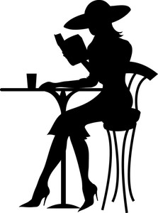 Woman Clipart Image   Silhouette Of Beautiful Woman Reading Book At A