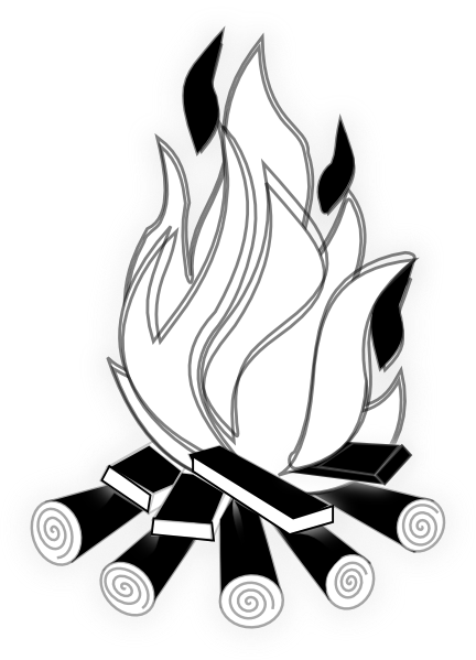 Camp Fire Black And White Clip Art At Clker Com   Vector Clip Art    