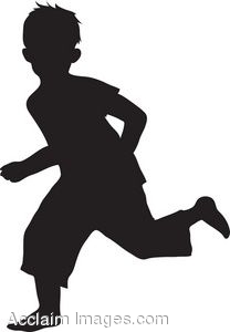 Description  Clip Art Of The Silhouette Of A Boy Running  Clipart