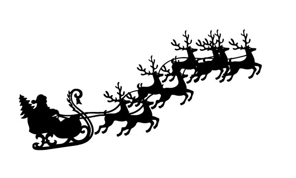 Santa Sleigh And Reindeer Flying With Sleigh Clip Art Leehansen Com