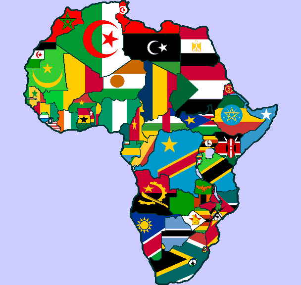Africa Flag Map Clipart