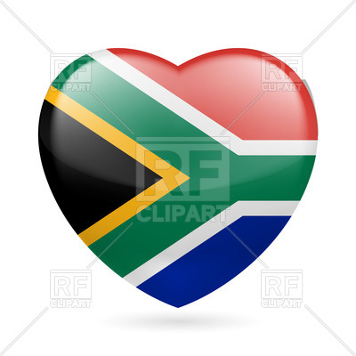 Africa  Heart With Flag Colors Download Royalty Free Vector Clipart