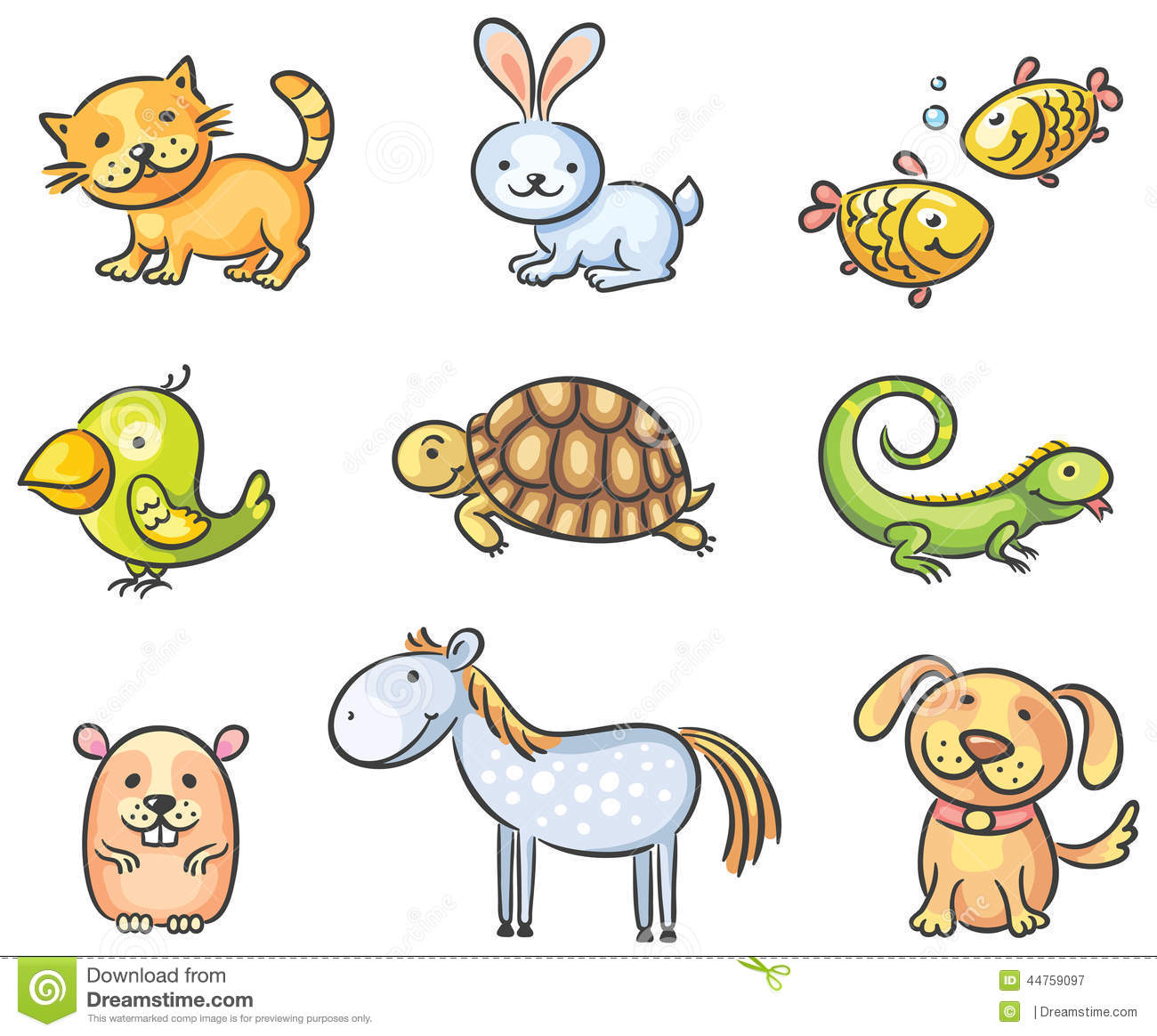 Cartoon Pet Animals Stock Vector   Image  44759097