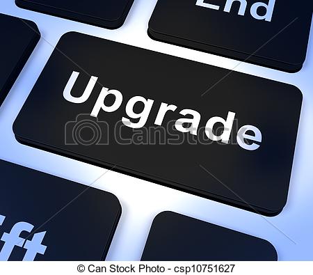 Clip Art Of Upgrade Computer Key Showing Software Update Or