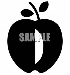 Clipart Of A Silhouette Of An Apple