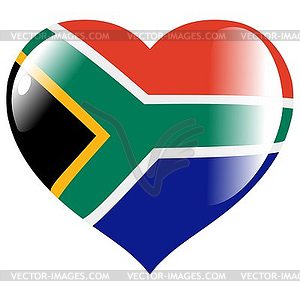Heart With Flag Of South Africa   Vector Clipart