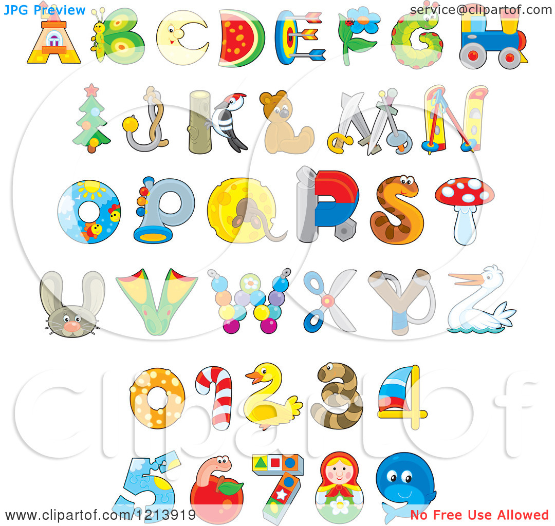 Letters Cartoon Of Animal And Object Alphabet Letters And Numbers