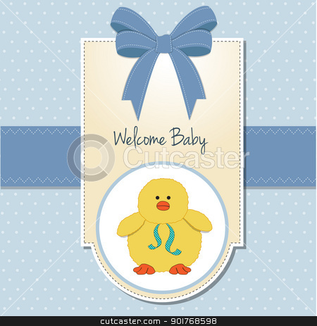 New Baby Boy Welcome Card Stock Vector Clipart New Baby Boy Welcome